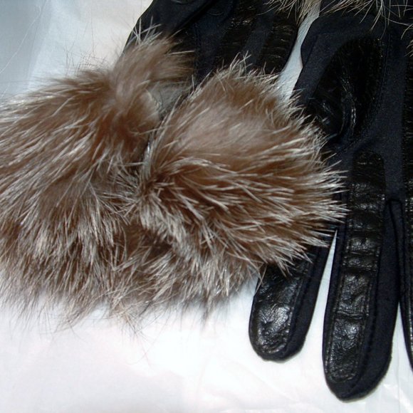 Vintage Fox Trim Gloves Isotoner Driving Gloves - Picture 2 of 4